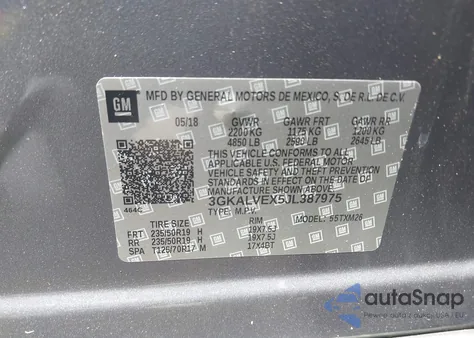 2018 GMC Terrain Slt z USA, uszkodzony, nr VIN 3GKALVEX5JL387975